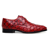 Belvedere Men's Shoes Renzo Pirarucu Lace Up Derby's Red BR01
