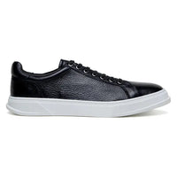 Matteo Black Belvedere Shoes Sneaker Deerskin Leather Black