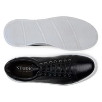 Matteo Black Belvedere Shoes Sneaker Deerskin Leather Black