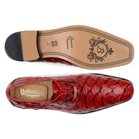Belvedere Men's Shoes Renzo Pirarucu Lace Up Derby's Red BR01