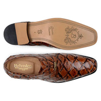 Belvedere Men's Shoes Renzo Pirarucu Lace Up Derby's Antique Almond Br01