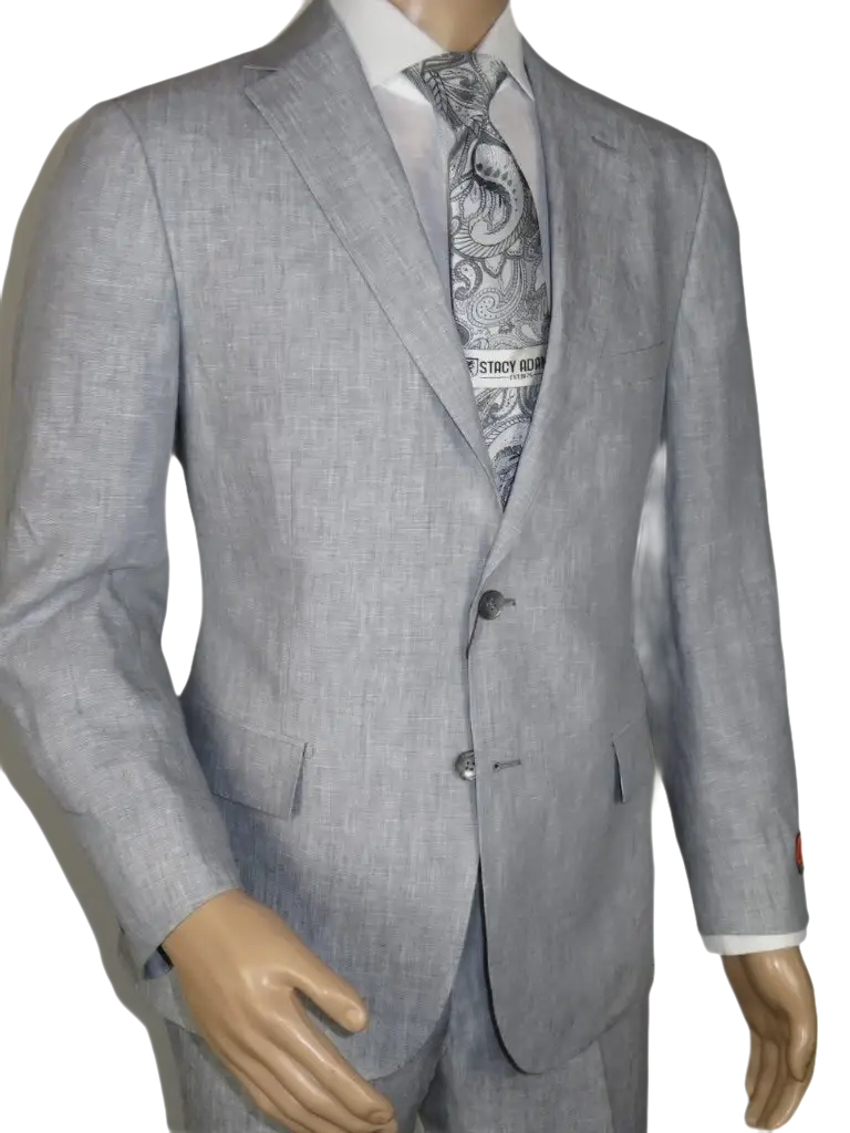 Men's ENZO 100% Linen Spring Summer Suit Light Weight Breathable E58302-4 Gray