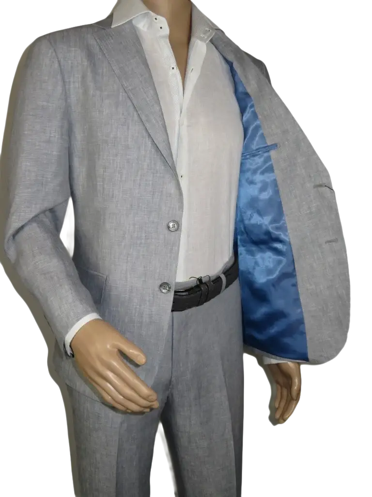 Men's ENZO 100% Linen Spring Summer Suit Light Weight Breathable E58302-4 Gray