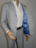 Men's ENZO 100% Linen Spring Summer Suit Light Weight Breathable E58302-4 Gray