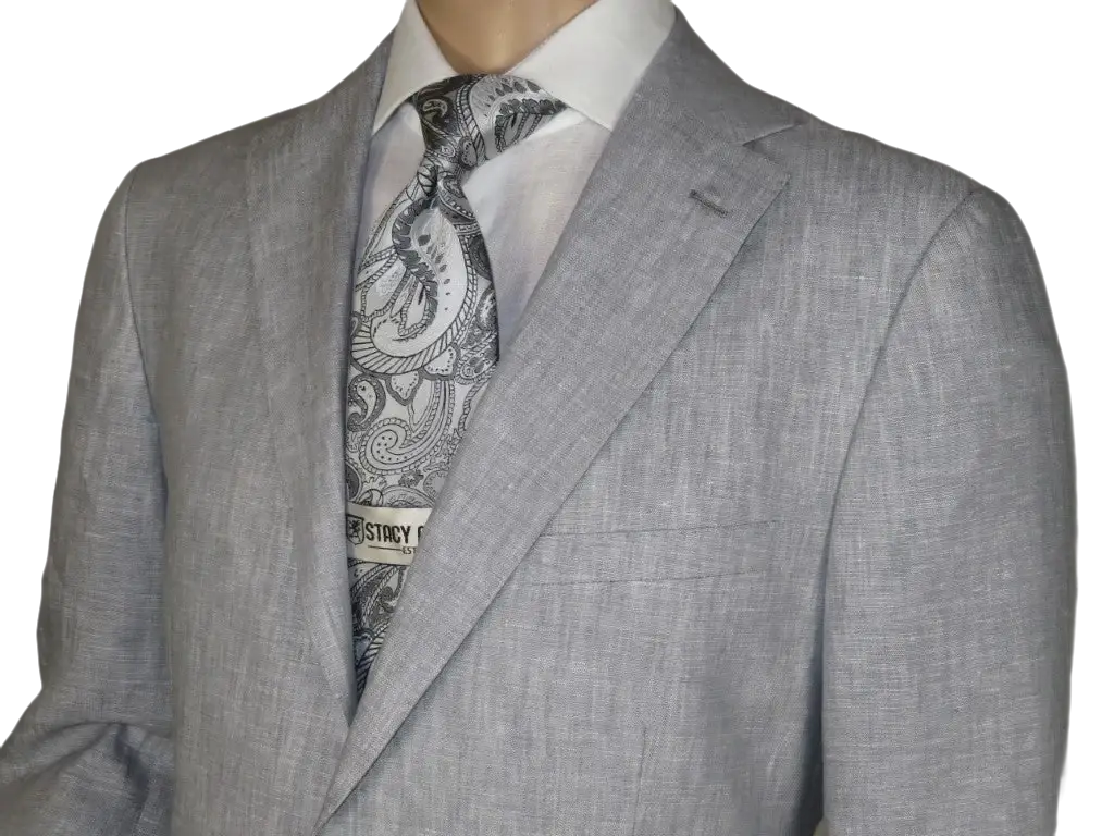 Men's ENZO 100% Linen Spring Summer Suit Light Weight Breathable E58302-4 Gray