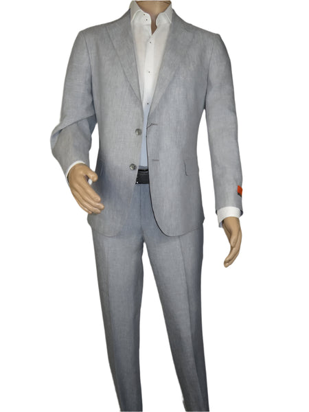 Men's ENZO 100% Linen Spring Summer Suit Light Weight Breathable E58302-4 Gray