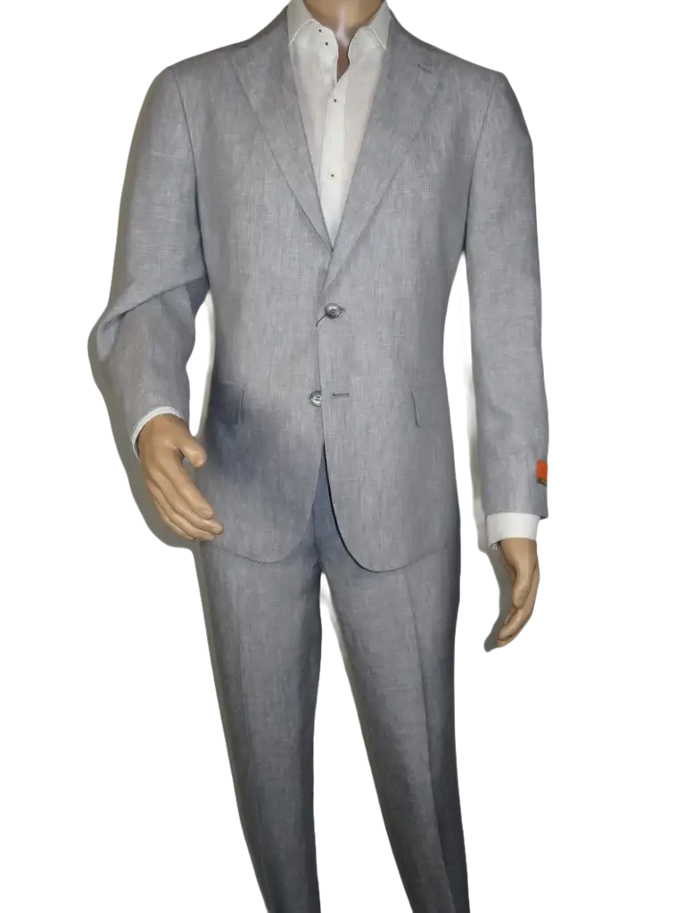 Men's ENZO 100% Linen Spring Summer Suit Light Weight Breathable E58302-4 Gray