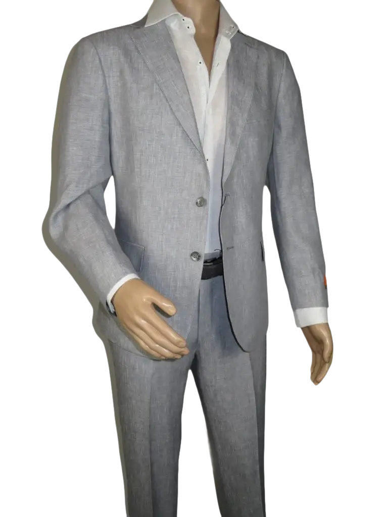 Men's ENZO 100% Linen Spring Summer Suit Light Weight Breathable E58302-4 Gray