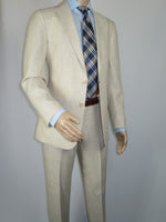 Men's ENZO Linen Spring Summer Suit Light Weight Breathable E58302-7 Natural