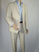 Men's ENZO Linen Spring Summer Suit Light Weight Breathable E58302-7 Natural