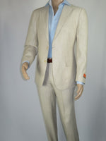 Men's ENZO Linen Spring Summer Suit Light Weight Breathable E58302-7 Natural