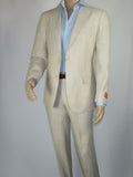 Men's ENZO Linen Spring Summer Suit Light Weight Breathable E58302-7 Natural