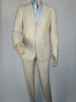 Men's ENZO Linen Spring Summer Suit Light Weight Breathable E58302-7 Natural