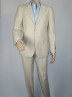 Men's ENZO Linen Spring Summer Suit Light Weight Breathable E58302-7 Natural