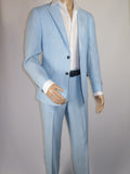 Men's ENZO Linen Spring Summer Suit Light Weight Breathable E58302-9 Light Blue