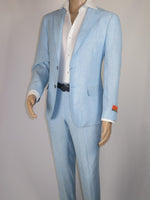 Men's ENZO Linen Spring Summer Suit Light Weight Breathable E58302-9 Light Blue