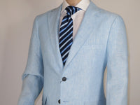 Men's ENZO Linen Spring Summer Suit Light Weight Breathable E58302-9 Light Blue