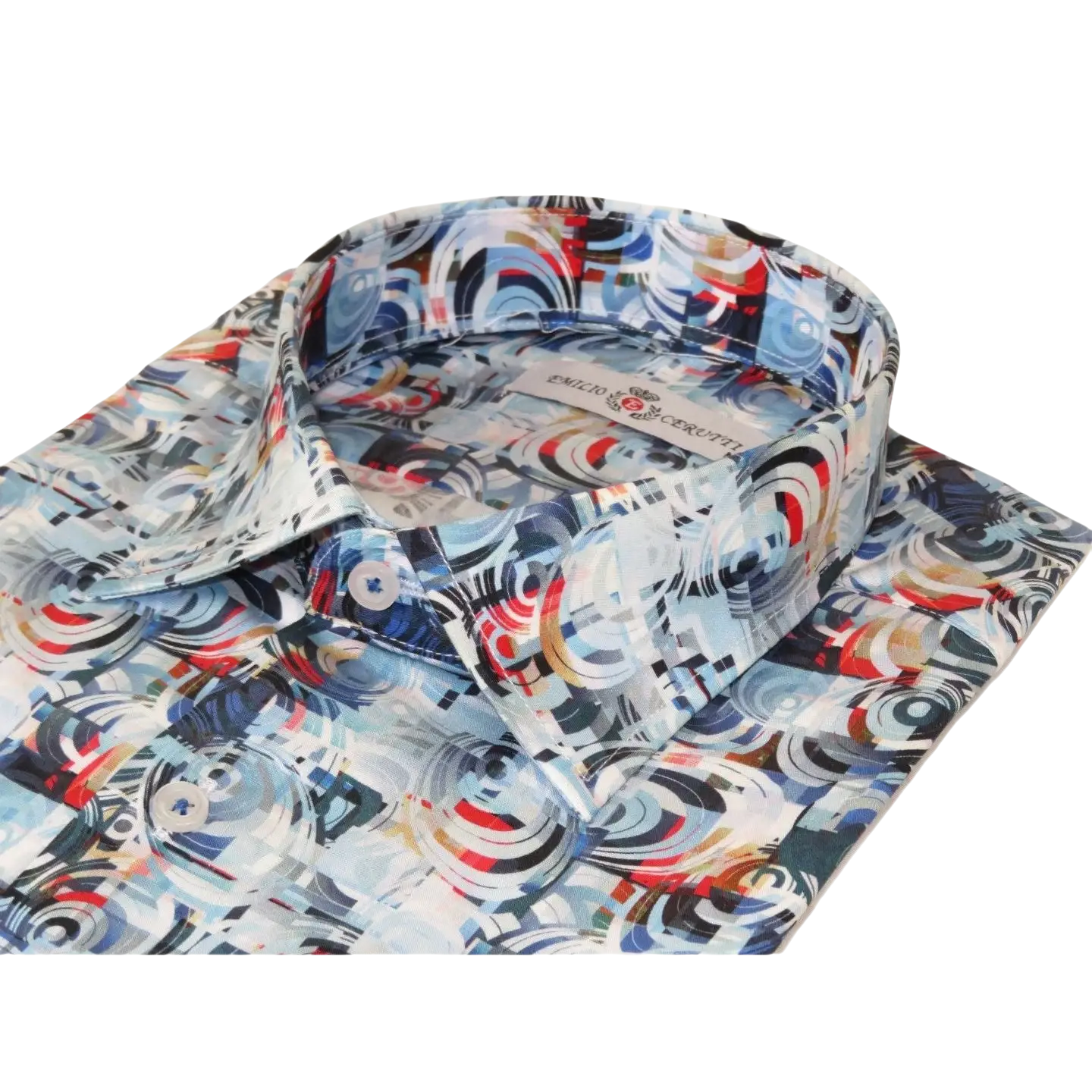 Men's EMILIO CERUTTI Sport Shirt 100% Cotton Long Sleeves #EMC12 Blue Gray