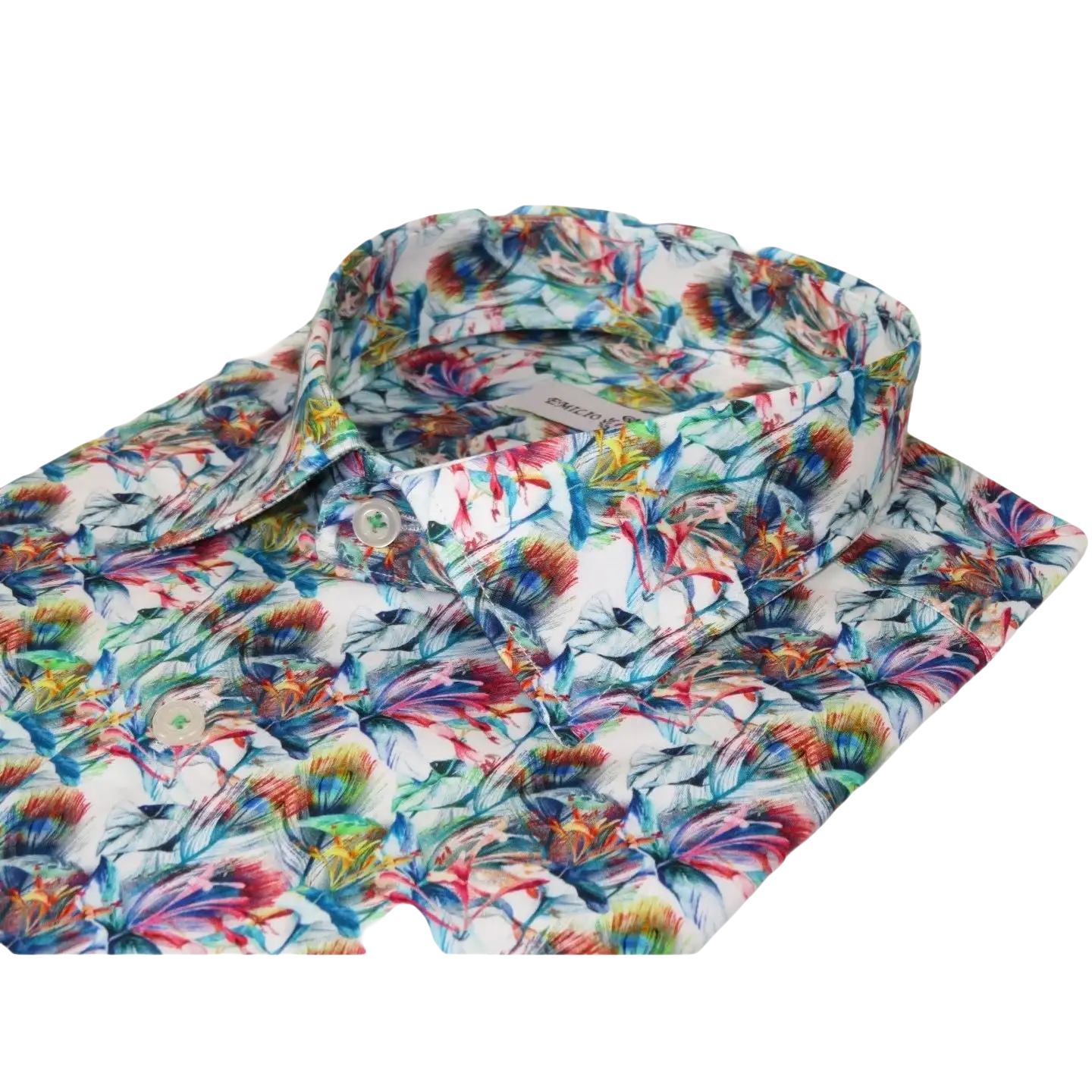 Men's EMILIO CERUTTI Sport Shirt 100% Cotton Long Sleeves #EMC11 Multi Green