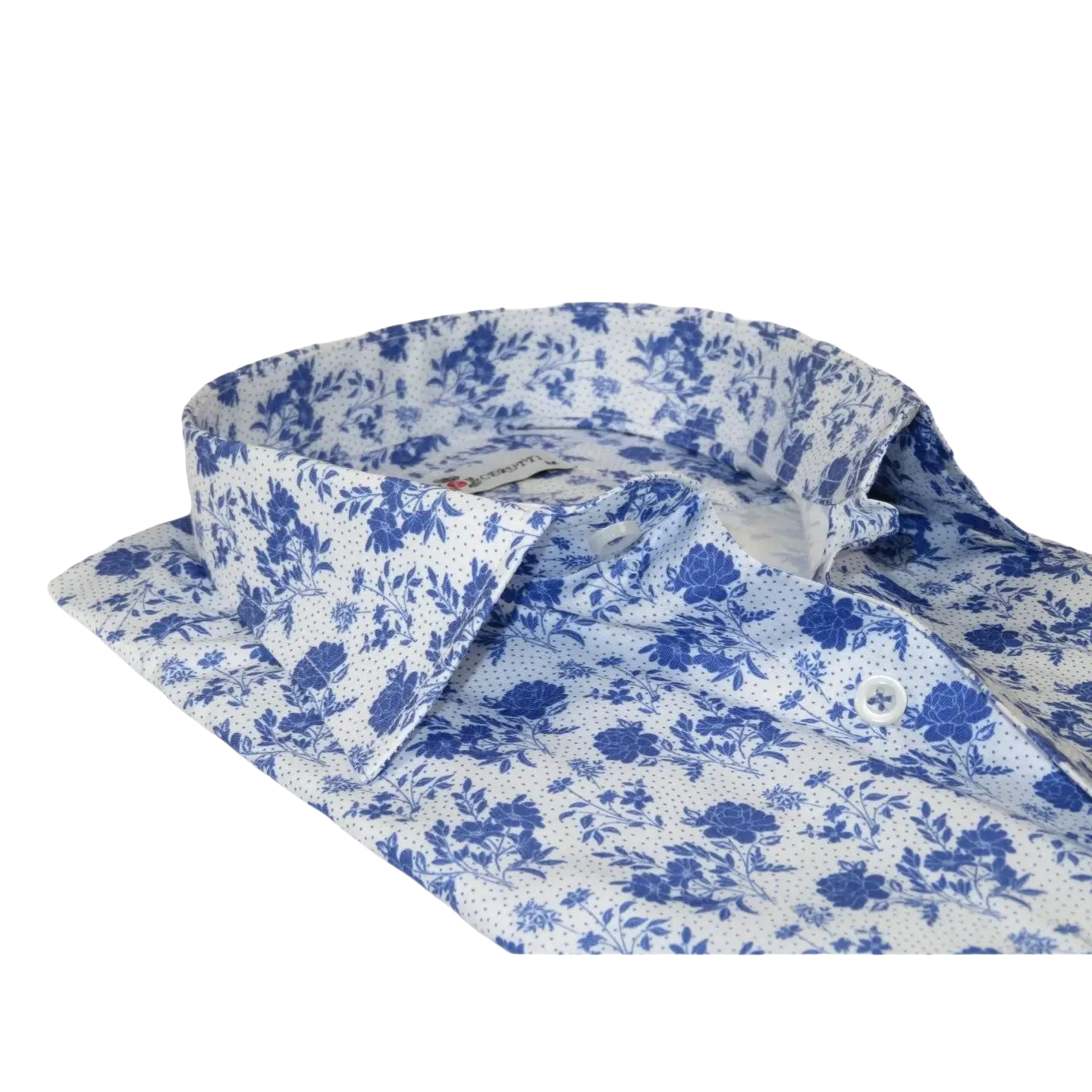 Men's EMILIO CERUTTI Sport Shirt 100% Cotton Long Sleeves #EMC7 White Multi