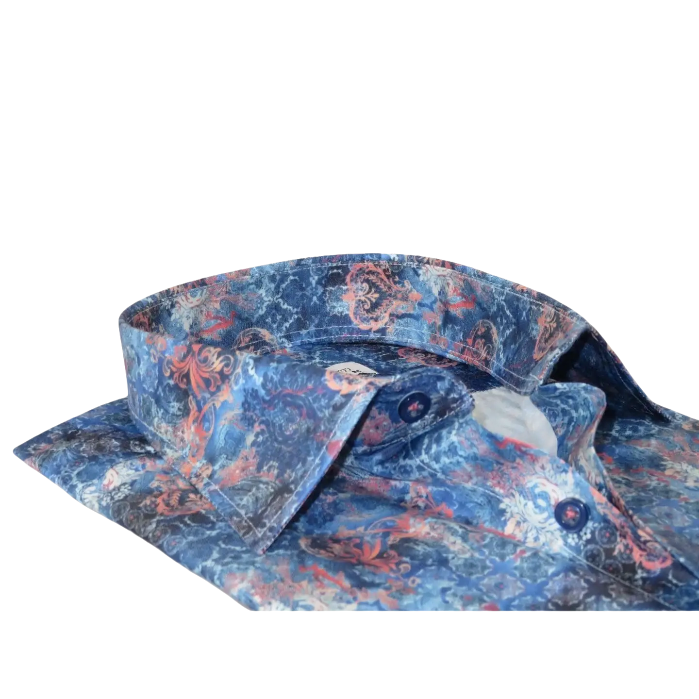 Men's EMILIO CERUTTI Sport Shirt 100% Cotton Long Sleeves #EMC8 Multi Blue