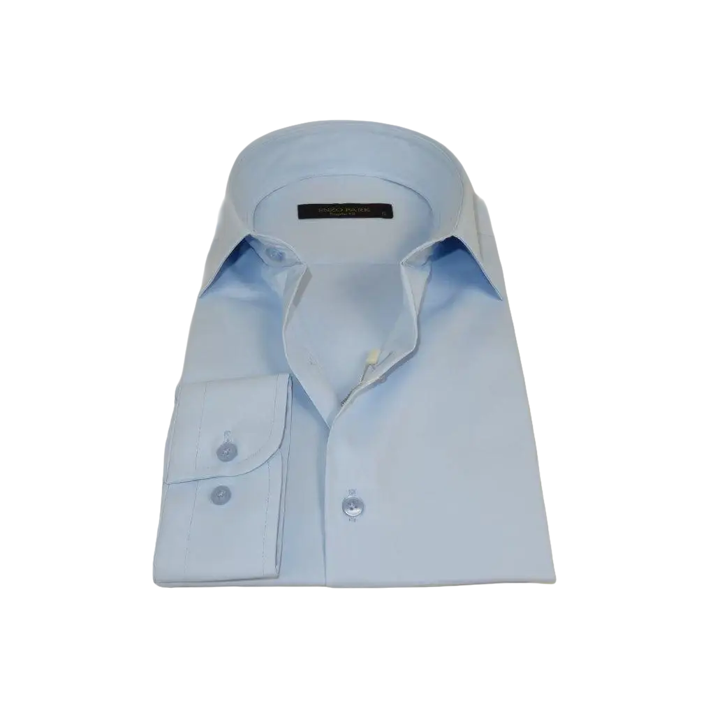 Men's Dress Shirt ENZO PARK Turkey Soft Cotton Wrinkle Resistant Enzo2 Blue