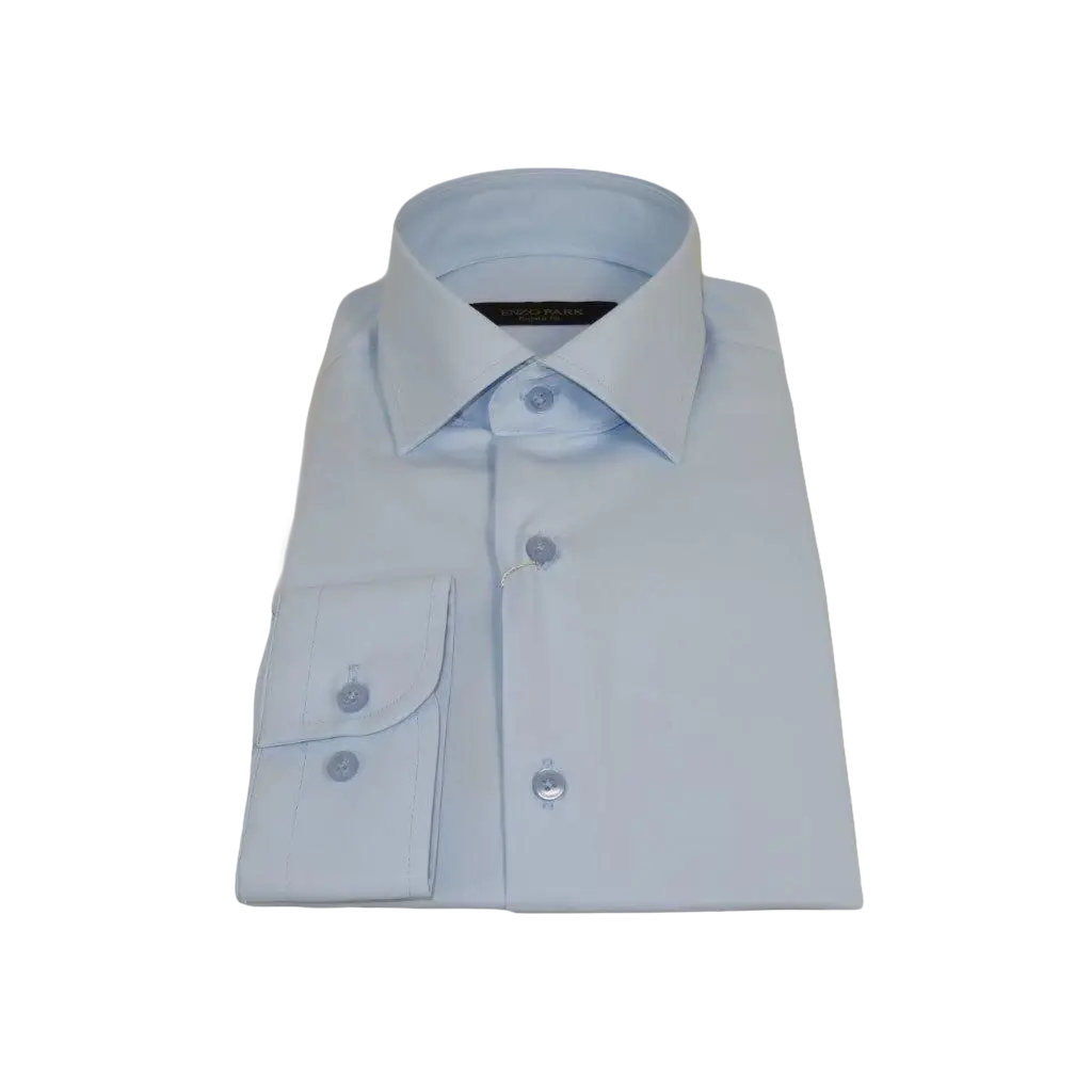 Men's Dress Shirt ENZO PARK Turkey Soft Cotton Wrinkle Resistant Enzo2 Blue