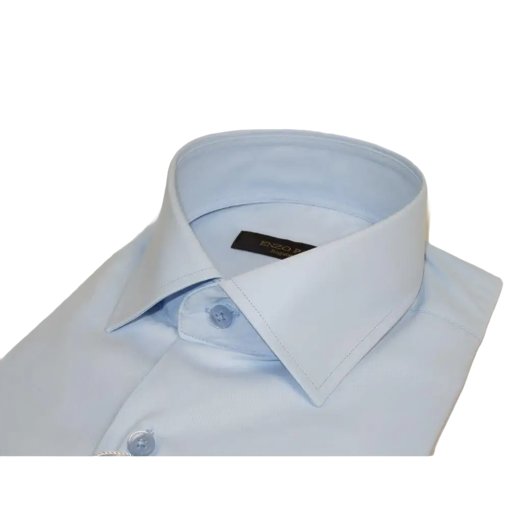 Men's Dress Shirt ENZO PARK Turkey Soft Cotton Wrinkle Resistant Enzo2 Blue