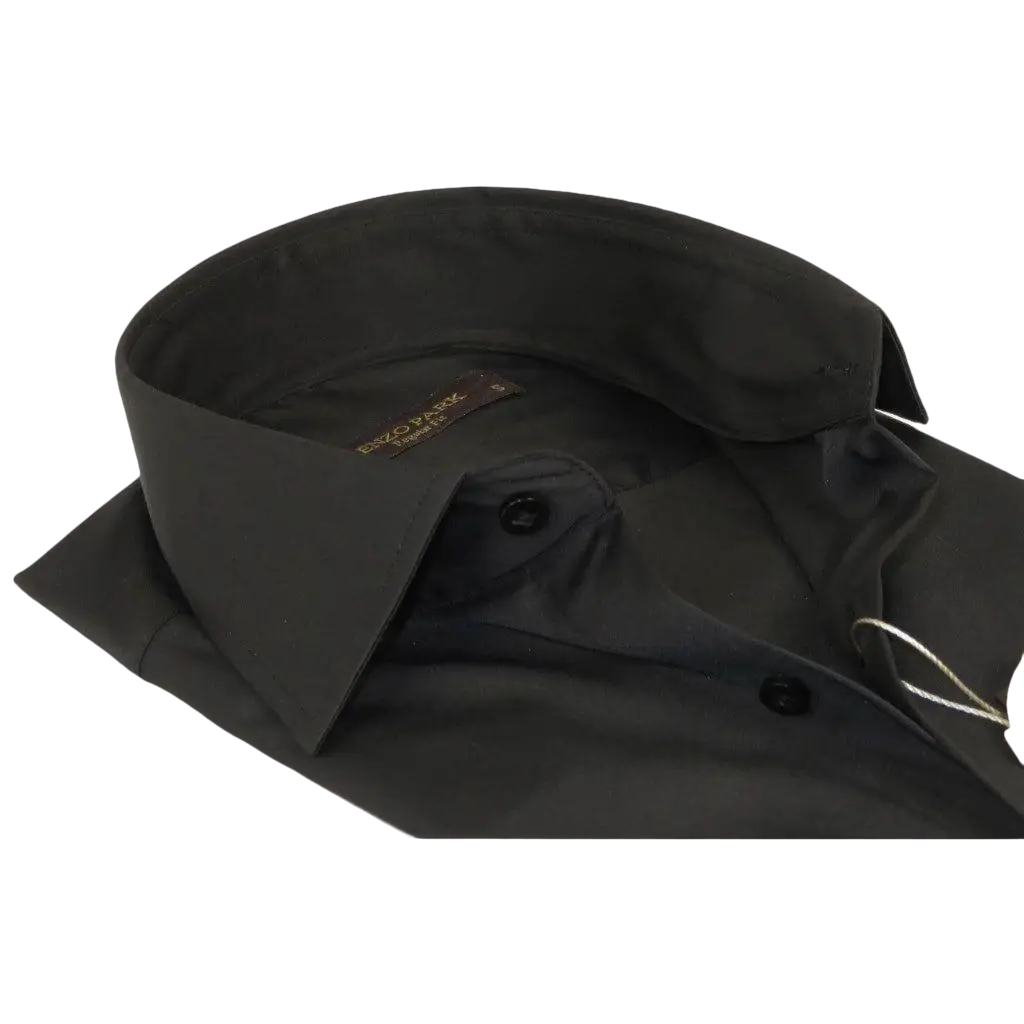Men's Dress Shirt ENZO PARK Turkey Soft Cotton Wrinkle Resistant Enzo3 Black