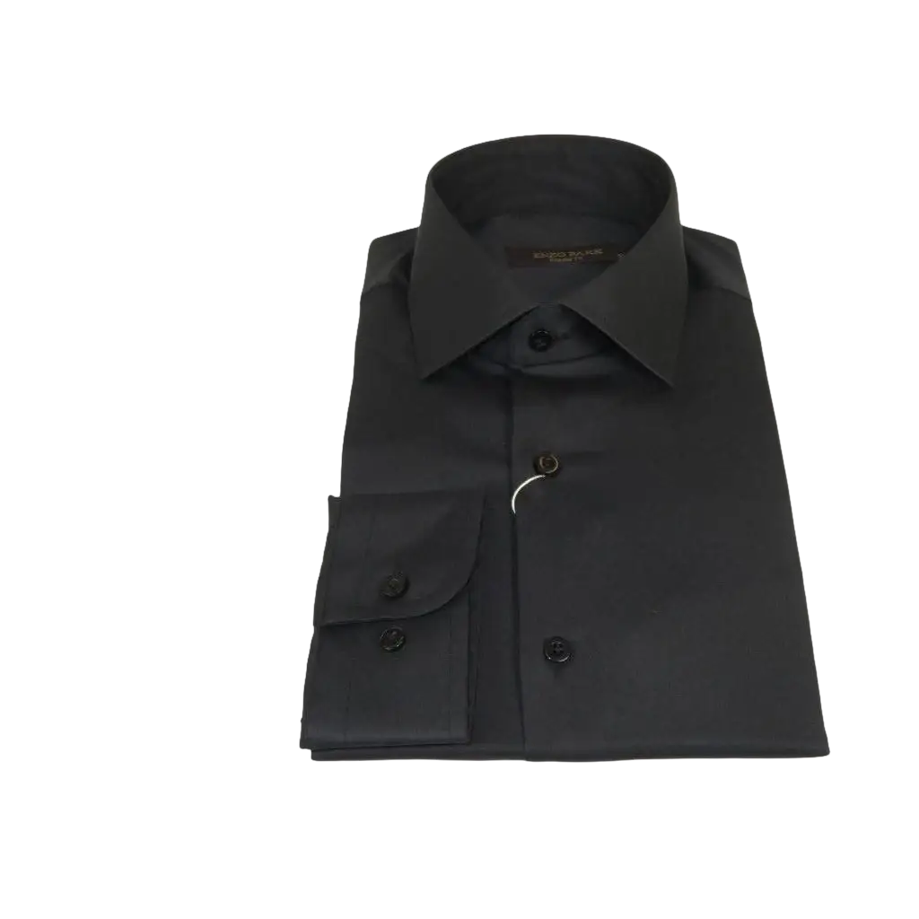 Men's Dress Shirt ENZO PARK Turkey Soft Cotton Wrinkle Resistant Enzo3 Black