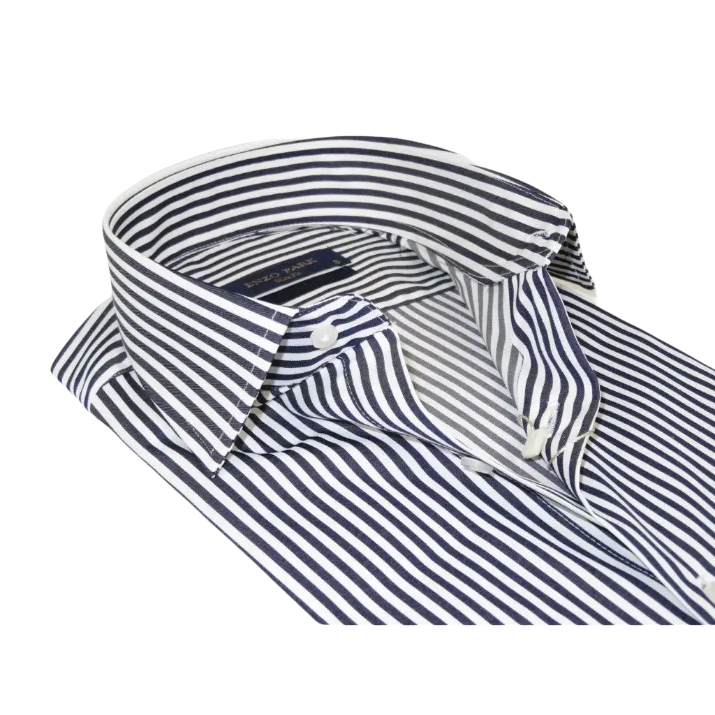 Men's Dress Shirt ENZO PARK Turkey 100% Cotton Breathable Enzo10 Black Stripe