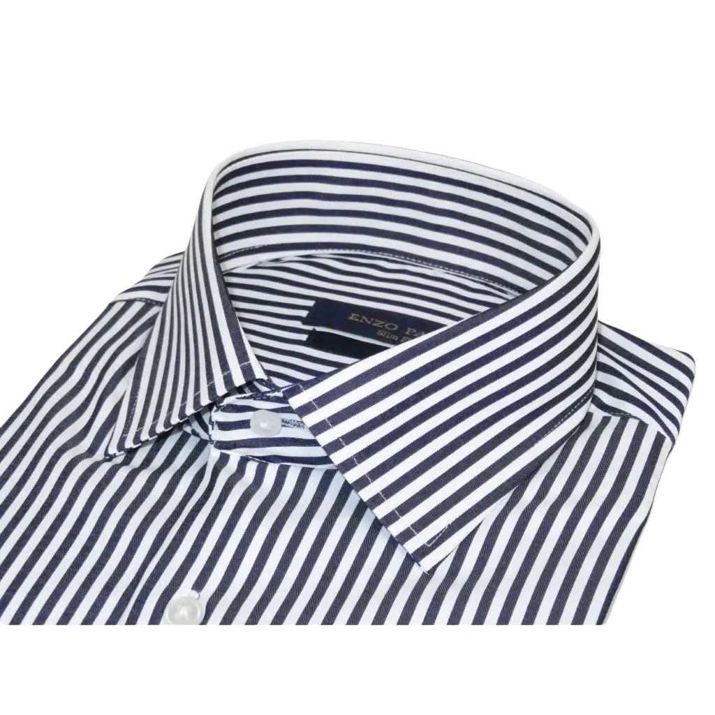 Men's Dress Shirt ENZO PARK Turkey 100% Cotton Breathable Enzo10 Black Stripe