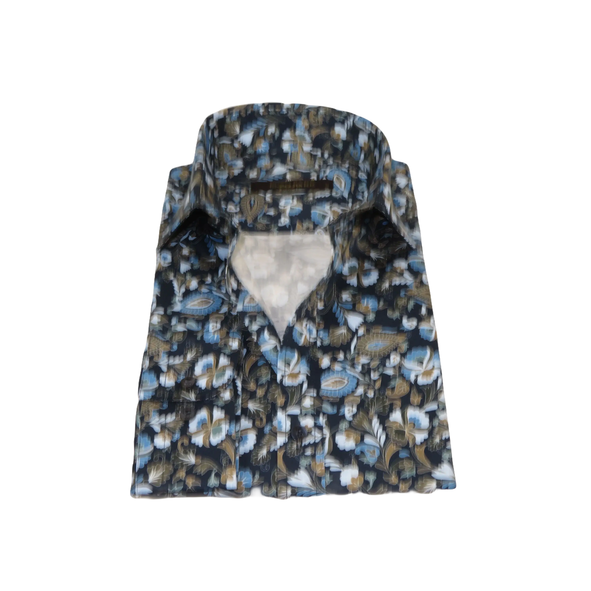 Men's Dress Shirt ENZO PARK Turkey 100% Cotton Breathable Enzo11 Navy Floral