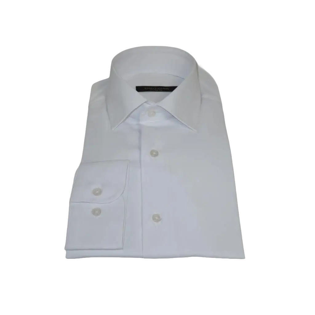 Men's Dress Shirt ENZO PARK Turkey Soft Cotton Wrinkle Resistant Enzo1 White