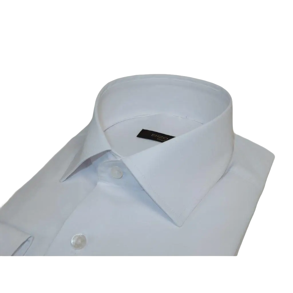 Men's Dress Shirt ENZO PARK Turkey Soft Cotton Wrinkle Resistant Enzo1 White