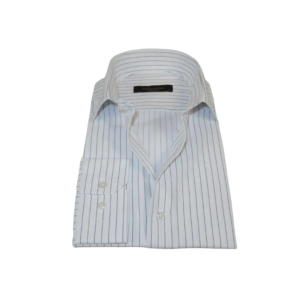 Men's Shirt ENZO PARK Turkey Soft Cotton Wrinkle Resistant Enzo5 Black Stripe