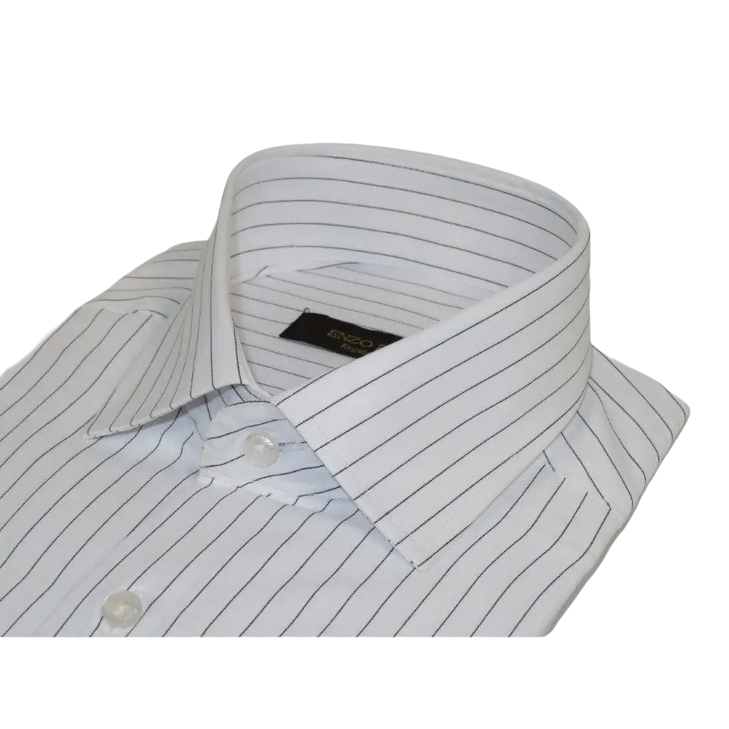 Men's Shirt ENZO PARK Turkey Soft Cotton Wrinkle Resistant Enzo5 Black Stripe