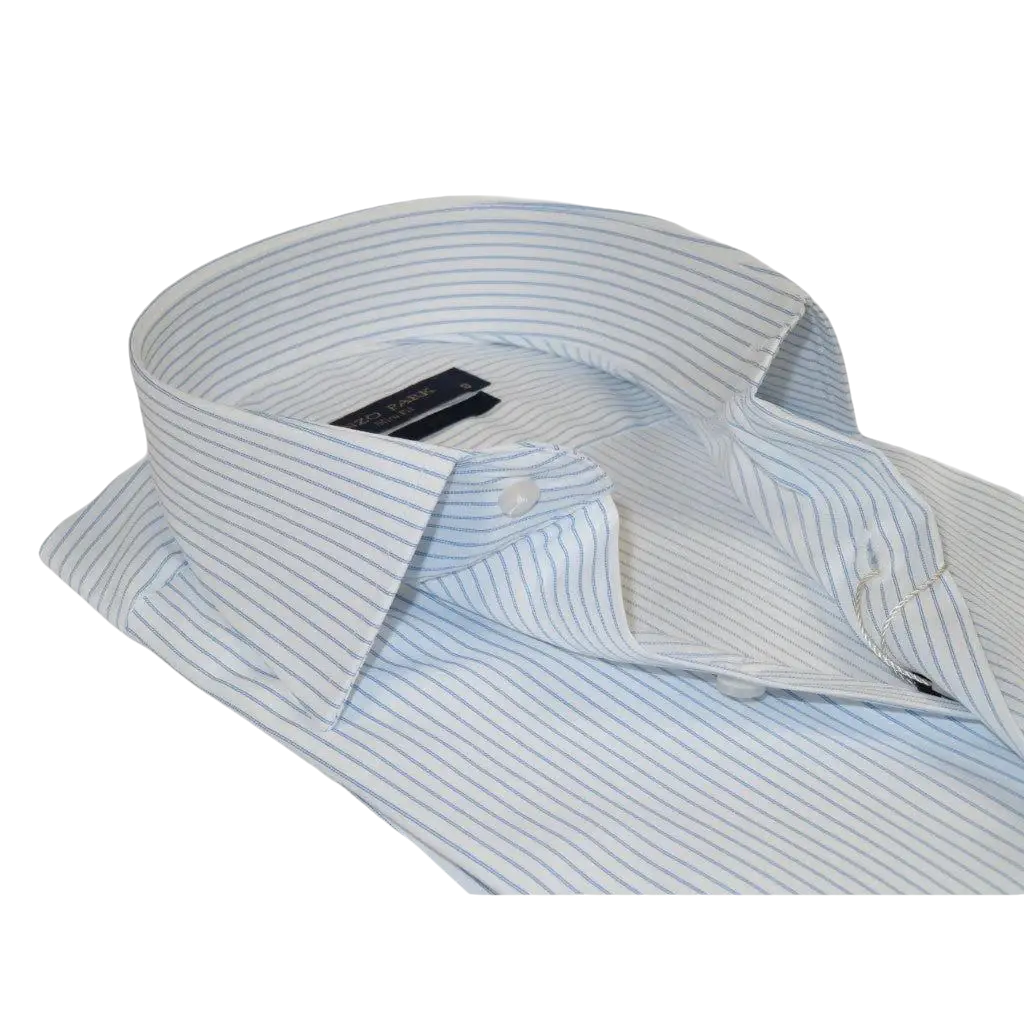 Men's Shirt ENZO PARK Turkey Soft Cotton Wrinkle Resistant Enzo6 Blue Stripe