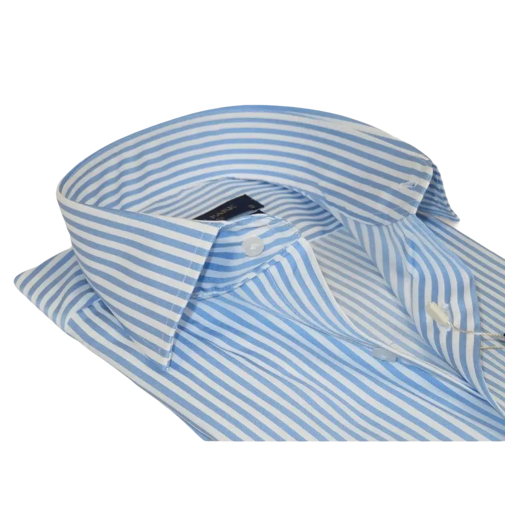 Men's Shirt ENZO PARK Turkey Soft Cotton Wrinkle Resistant Enzo9 Blue Stripe