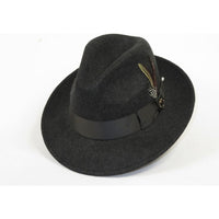 Men Bruno Capelo Hat Australian Wool Fedora EXECUTIVE EX329 Charcoal Gray