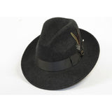 Men Bruno Capelo Hat Australian Wool Fedora EXECUTIVE EX329 Charcoal Gray