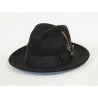 Men Bruno Capelo Hat Australian Wool Fedora EXECUTIVE EX329 Charcoal Gray