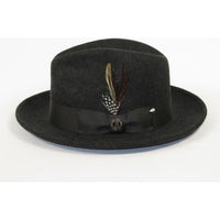 Men Bruno Capelo Hat Australian Wool Fedora EXECUTIVE EX329 Charcoal Gray
