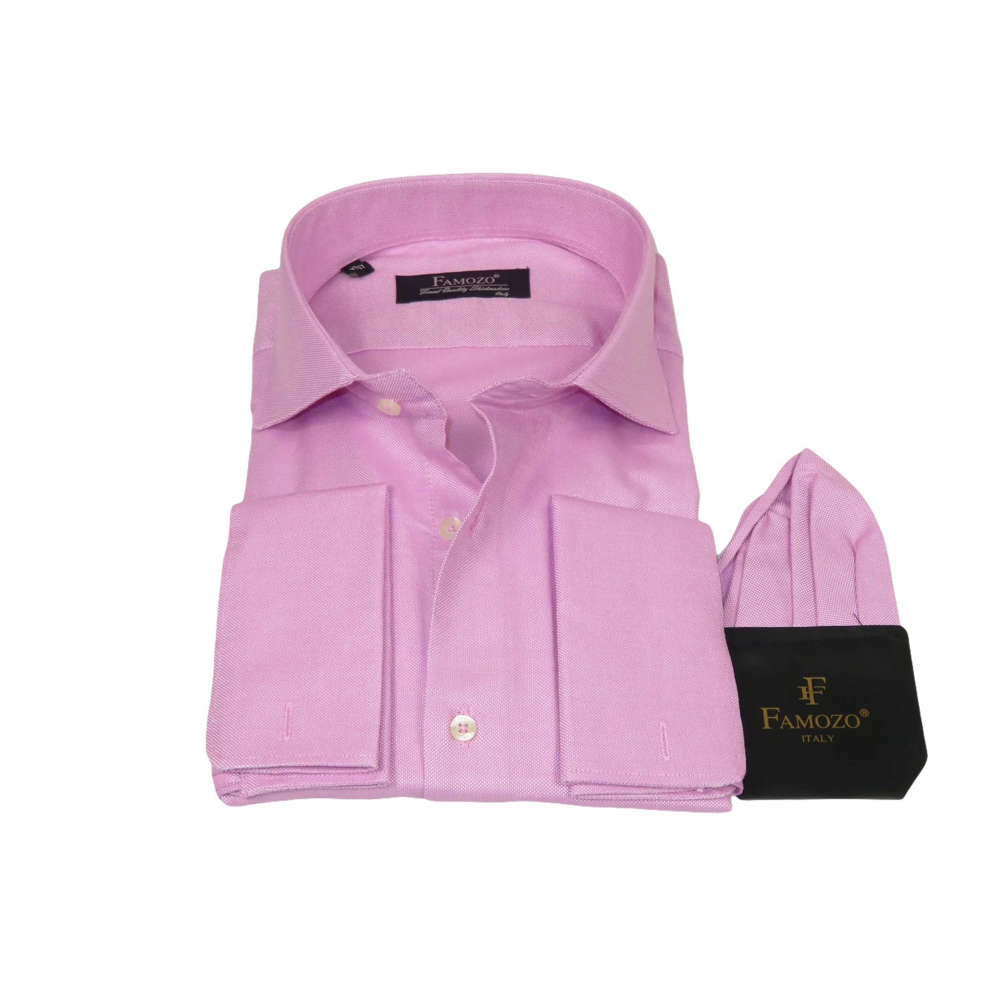 Men's Shirt FAMOZO Turkey 100% Cotton Cut-away Collar French Cuffs FA1 Pink