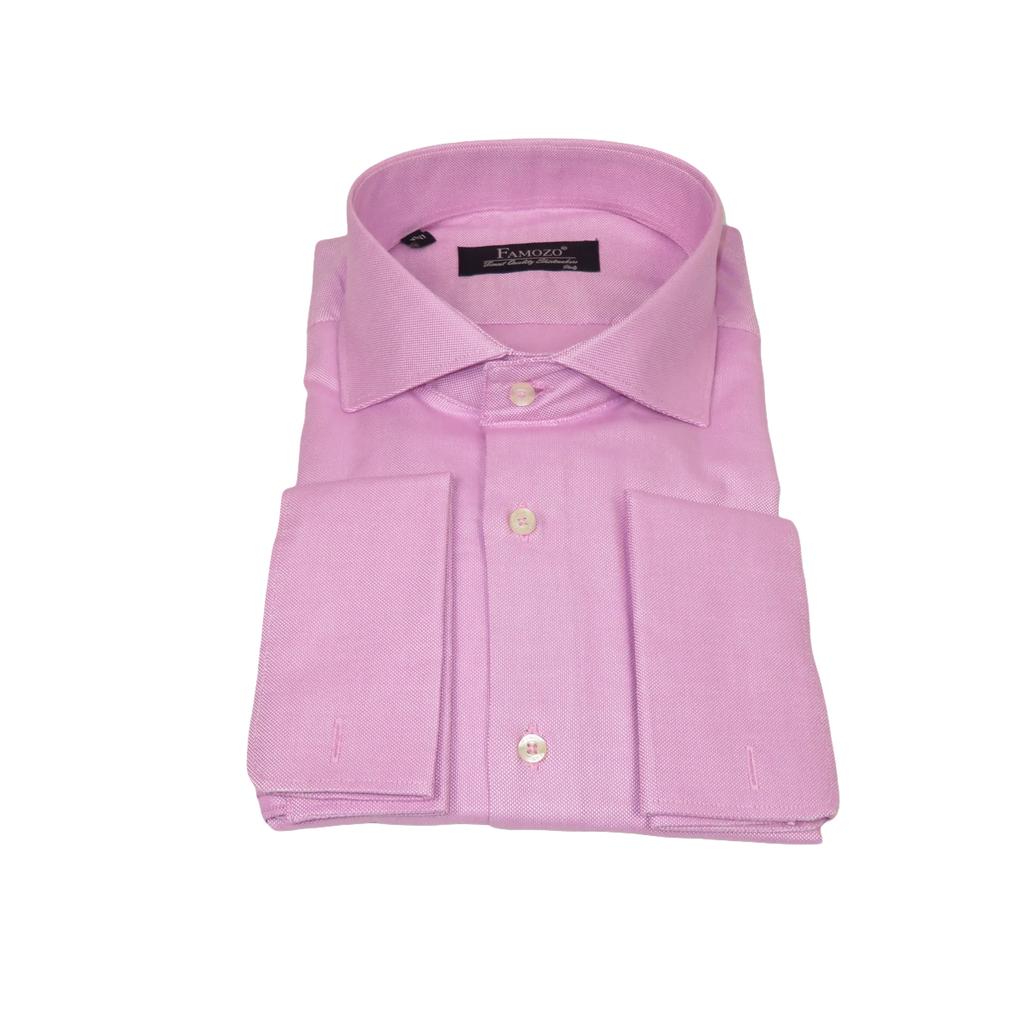 Men's Shirt FAMOZO Turkey 100% Cotton Cut-away Collar French Cuffs FA1 Pink
