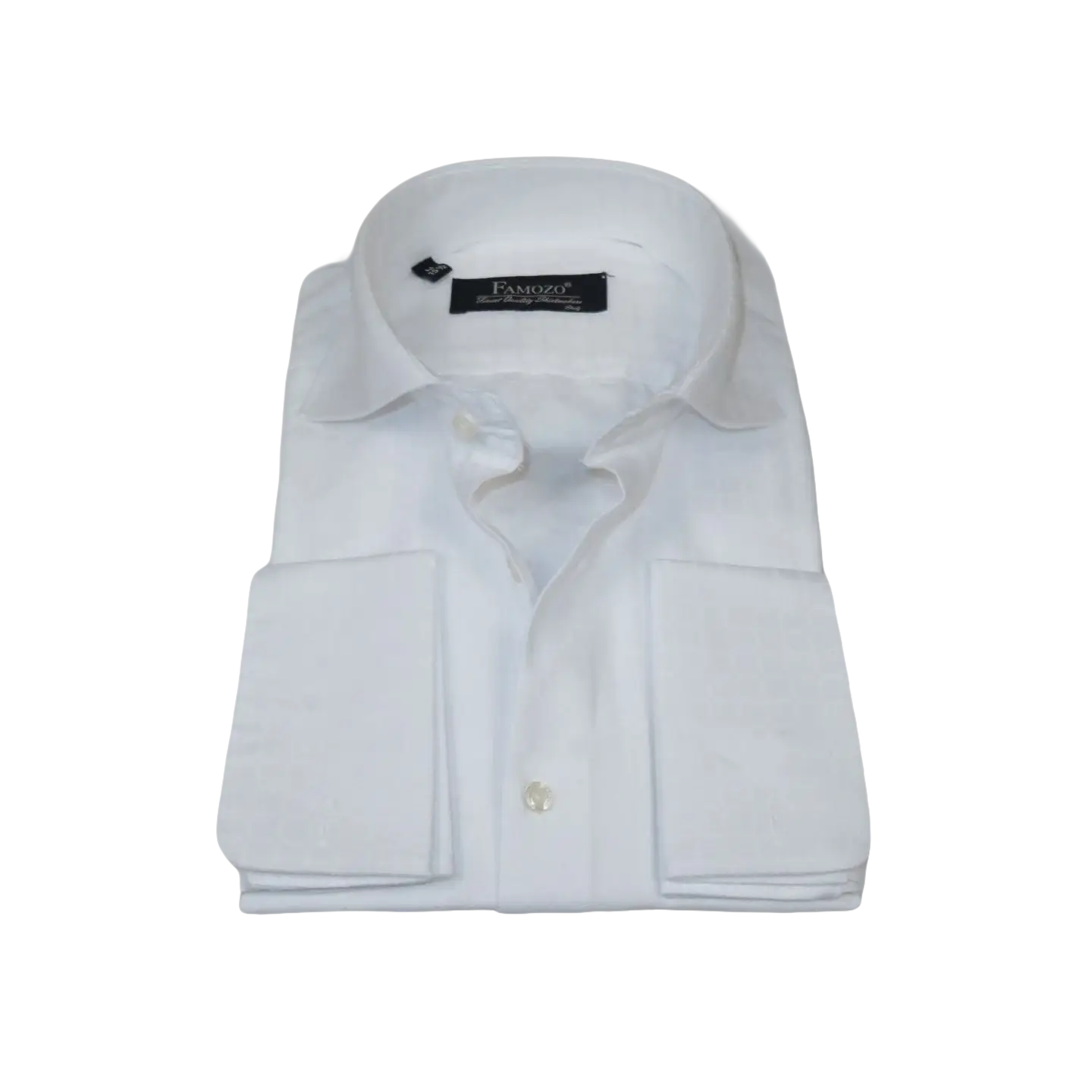 Men's Shirt FAMOZO Turkey 100% Cotton Cut-away Collar French Cuffs FA4 White