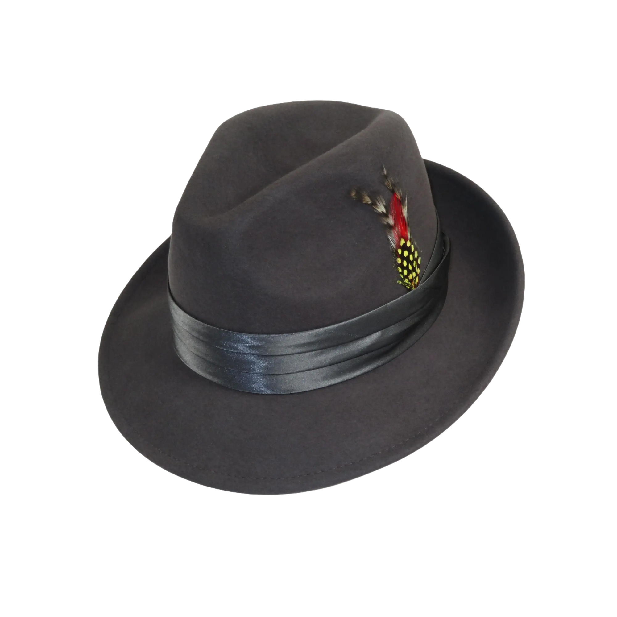 Men's Milani Wool Fedora Hat Soft Crushable Lined FD219 Charcoal Gray