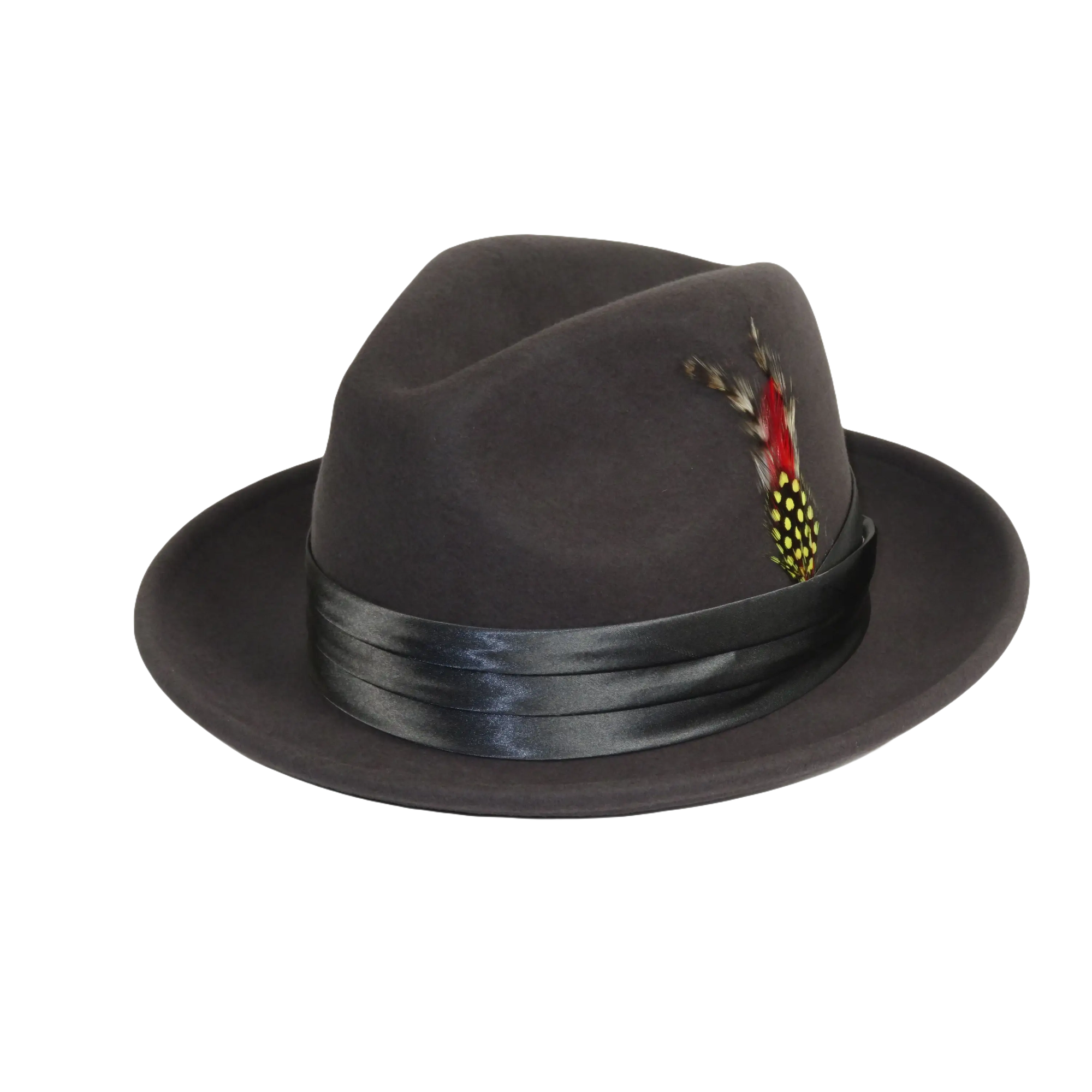 Men's Milani Wool Fedora Hat Soft Crushable Lined FD219 Charcoal Gray