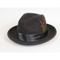 Men's Milani Wool Fedora Hat Soft Crushable Lined FD219 Charcoal Gray