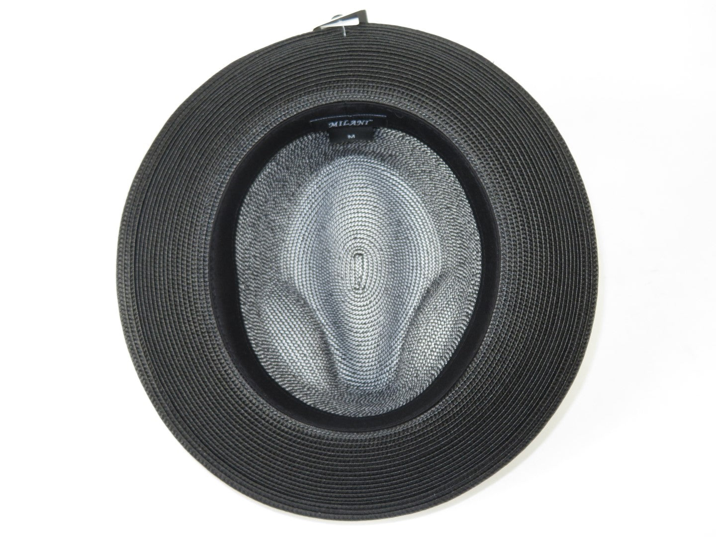 Men's Milani Straw Braided Fedora Hat Soft Crushable FDS-006 Black/White